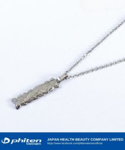 vòng cổ stainless Chain With Titanium Plate Flower Engraved