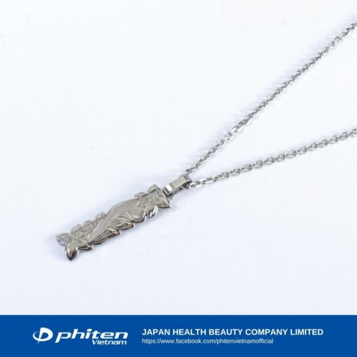 vòng cổ stainless Chain With Titanium Plate Flower Engraved