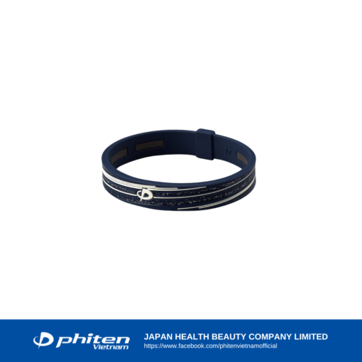 Vòng Tay PHITEN RAKUWA BRACELET S_SLASH LINE_w lame Đen